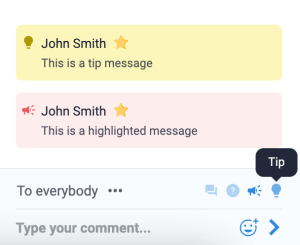 Highlight and tip chat message styles