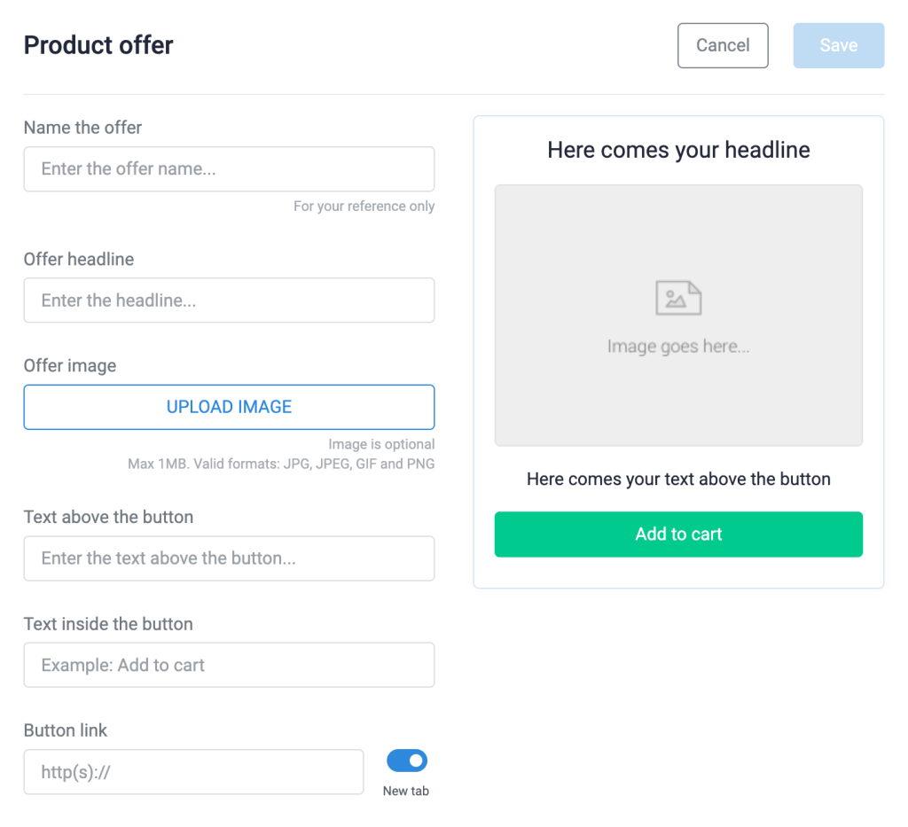 Configure the product offer